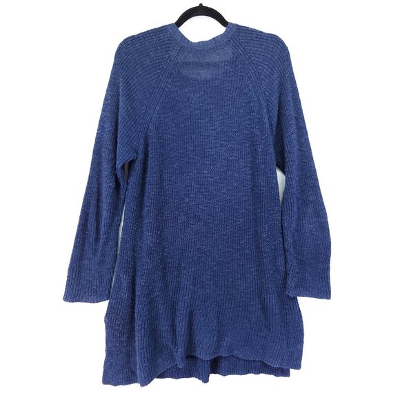 Eileen Fisher Organic Linen Cotton Slub Tunic Sweater Womens Large Open Knit - Picture 2 of 12
